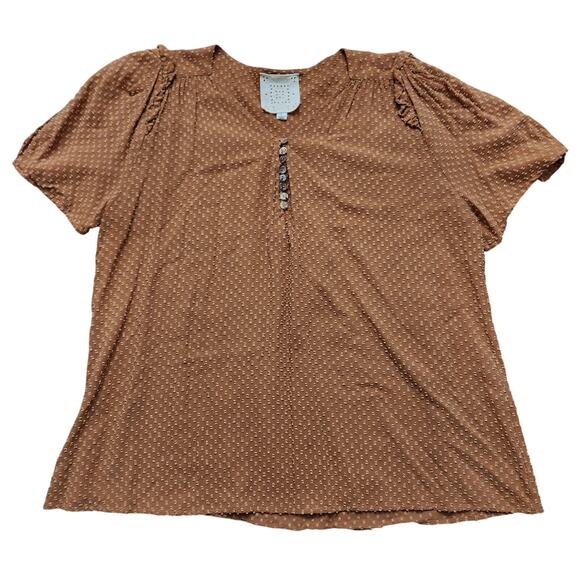 Johnny Was Orange Button Blouse Size Large - Picture 2 of 6